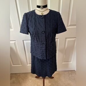 Banana Republic | Embroidered 2 piece skirt suit | Color: Navy Blue | Size: 6